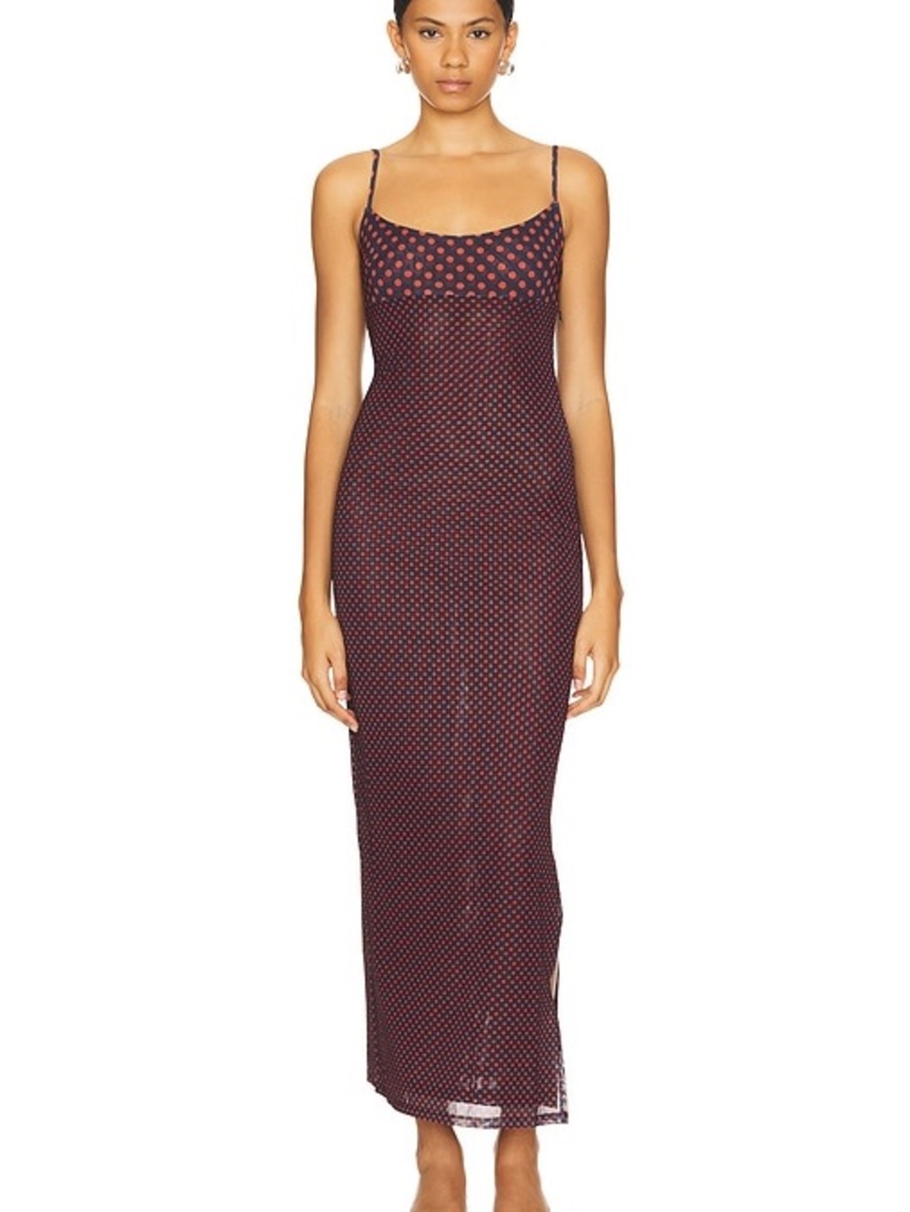 Miaou Thais Dress Polka Dot Red/BLACK